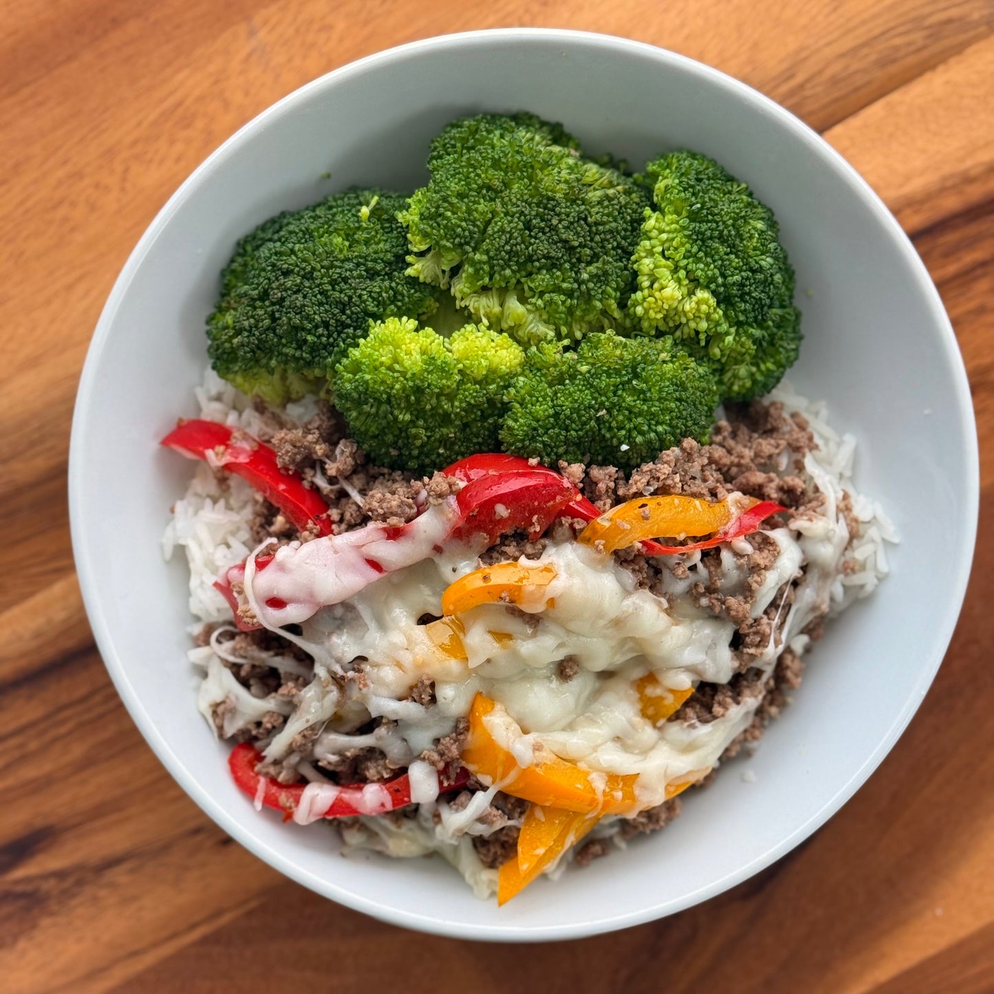 Ground Beef Cheesesteak Bowl