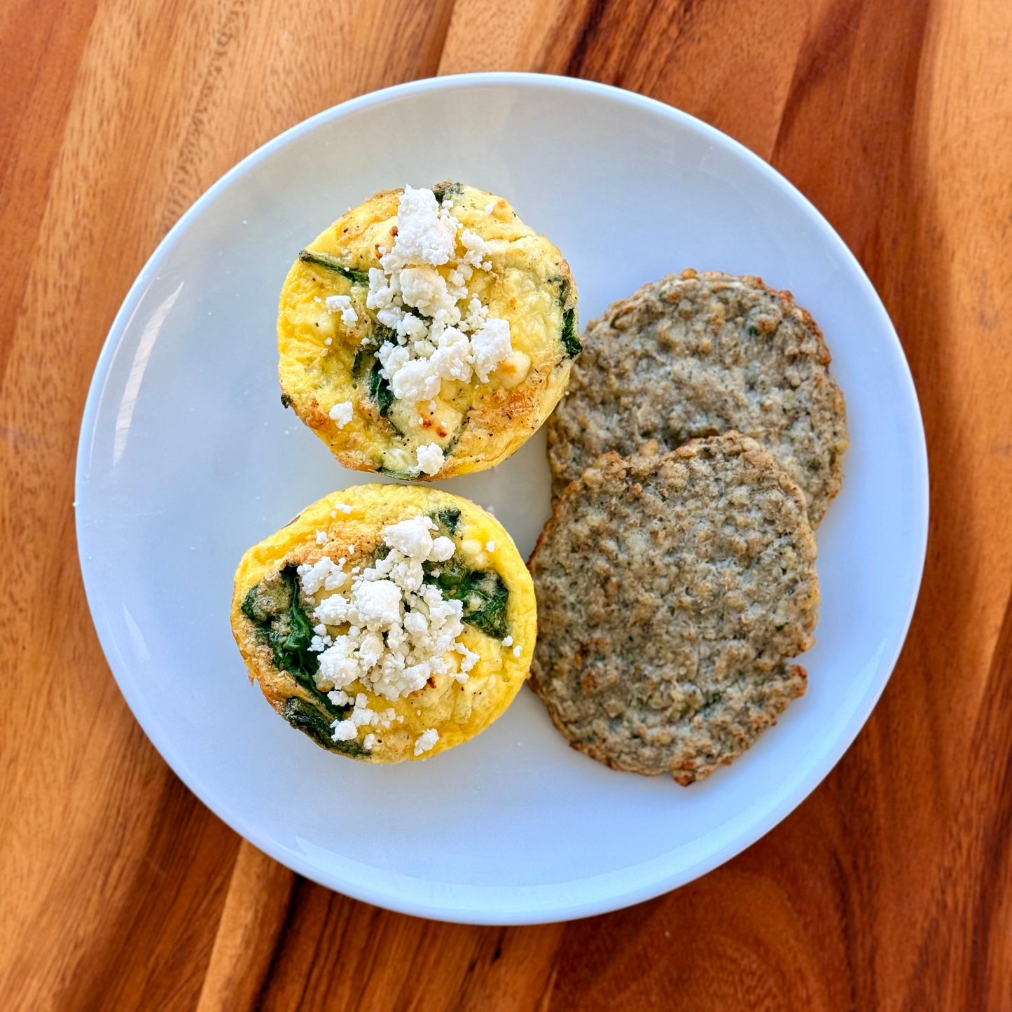 Spinach and Feta Cottage Cheese Egg Bites