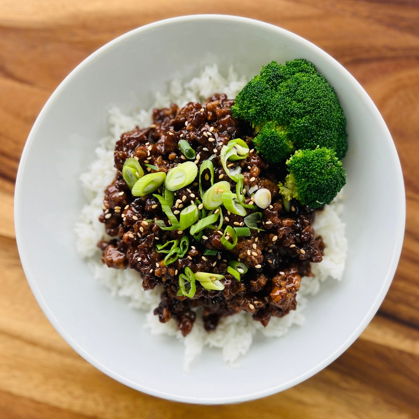 General Tso’s Ground Beef Bowl